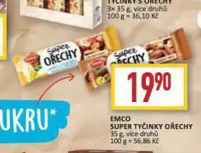Billa Emco super tyčinky s ořechy nabídka
