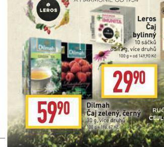 Billa Dilmah čaj nabídka