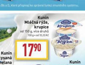 Billa Kunín mléčná rýže nabídka