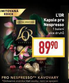 Billa Kávové kapsle l'or nabídka