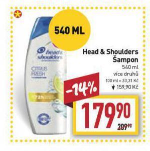 Billa Head & shoulders šampon nabídka