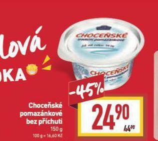 Billa Choceňské tradiční pomazánkové nabídka