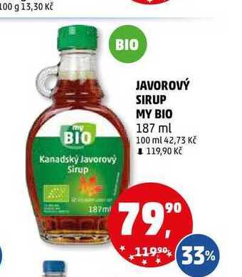 Penny Market Javorový sirup my bio, 187 ml nabídka