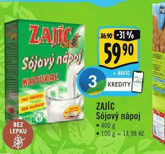 Albert Zajíc sójový nápoj nabídka