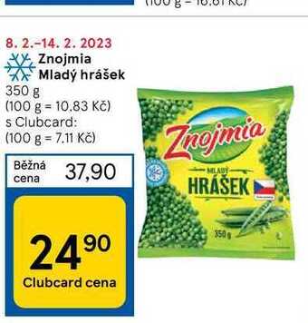 Tesco Znojmia mladý hrášek 350 g nabídka
