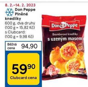 Tesco Don peppe plněné knedlíky 600 g nabídka