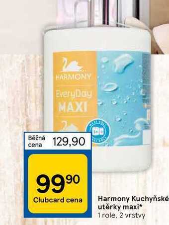 Tesco Harmony kuchyňské utěrky maxi* 1 role. 2 vrstvy nabídka
