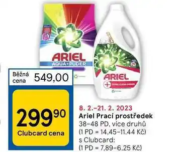 Tesco Ariel prací prostředek 38-48 pd nabídka
