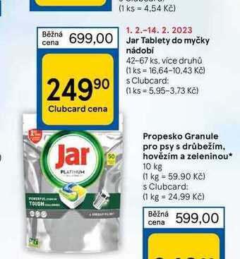 Tesco Jar tablety do myčky nádobí 42-67 ks nabídka