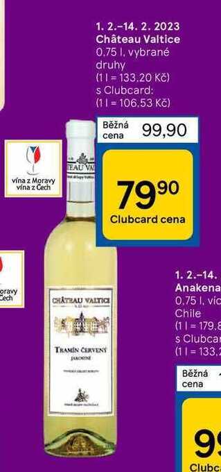 Tesco Château valtice 0.75 l nabídka