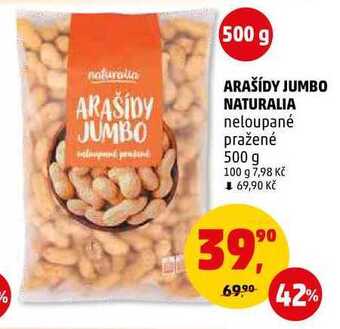 Penny Market Arašídy jumbo naturalia, 500 g nabídka