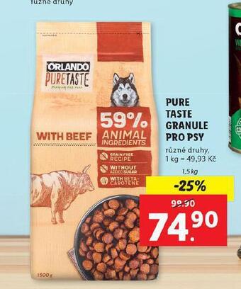 Lidl Pure taste granule pro psy nabídka