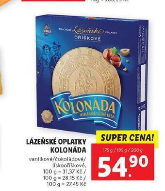 Lidl Lázeňské oplatky kolonáda nabídka