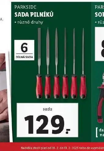 Lidl Sada pilníků nabídka