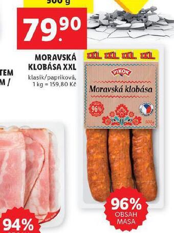 Lidl Moravská klobása nabídka