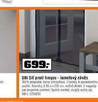 Síť proti hmyzu - lamelový závěs