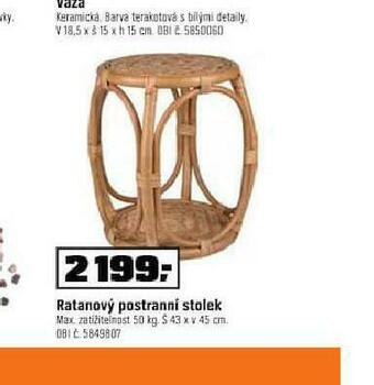 OBI Ratanový postranní stolek nabídka