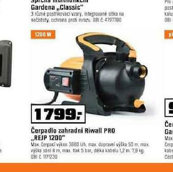 OBI Čerpadlo zahradní riwall nabídka