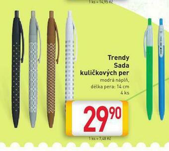 Billa Trendy sada kuličkových per nabídka