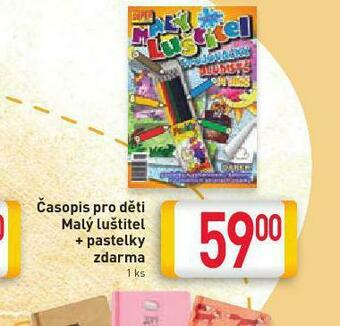 Billa Časopis pro děti malý luštitel + pastelky zdarma nabídka