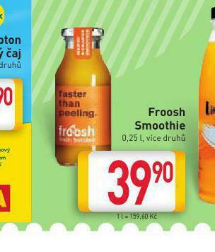 Billa Froosh smoothie nabídka