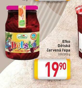 Billa Efko dětská červená řepa nabídka