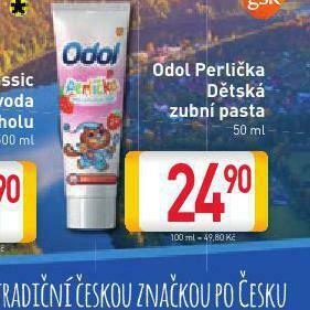 Billa Odol perlička dětská zubní pasta nabídka