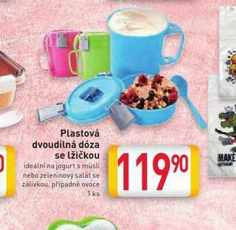 Plastová dvoudílná dóza se lžičkou