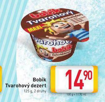 Billa Bobík tvarohový dezert nabídka