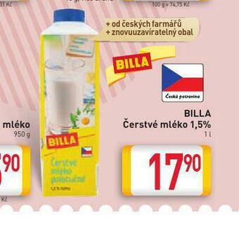 Billa Billa čerstvé mléko 1,5% nabídka