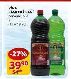 Flop Vína zámecká paní červené, bílé 2l nabídka