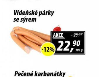 ZEMAN Vídeňské párky se sýrem nabídka