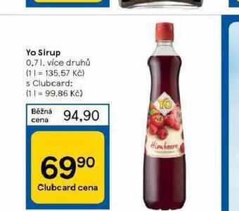 Tesco Yo sirup nabídka