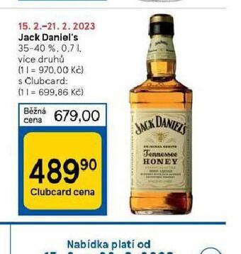 Tesco Jack daniel´s nabídka