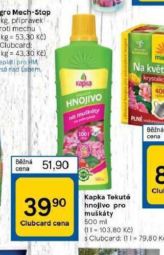 Tesco Kapka tekuté hnojivo pro muškáty nabídka