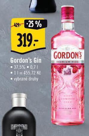 Albert Gordon's gin nabídka