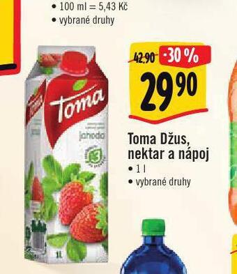 Albert Toma džus, nektar a nápoj nabídka