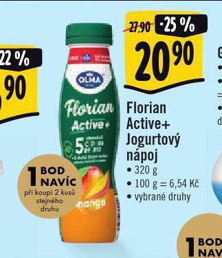 Albert Florian active+ nápoj nabídka
