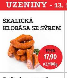 RABBIT řeznictví Skalická klobása se sýrem 100g nabídka