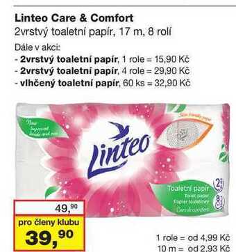 Barvy a laky drogerie Linteo care & comfort 2vrstvý toaletní papír, 17 m, 8 rolí nabídka