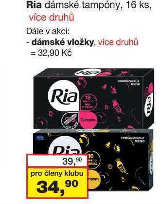 Ria dámské tampóny, 16 ks