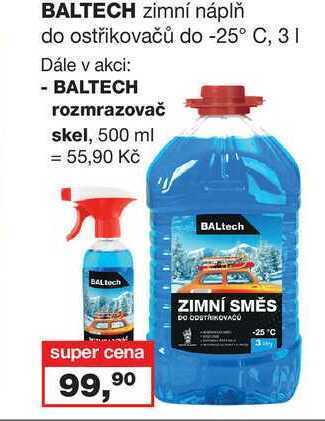 Barvy a laky drogerie Baltech zimní náplň do ostřikovačů do -25° c, 3l nabídka