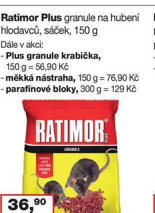 Barvy a laky drogerie Ratimor plus granule na hubení hlodavců, sáček, 150 g nabídka