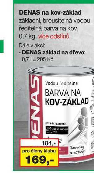 Barvy a laky drogerie Denas na kov-základ základní, brousitelná vodou ředitelná barva na kov, 0,7 kg nabídka