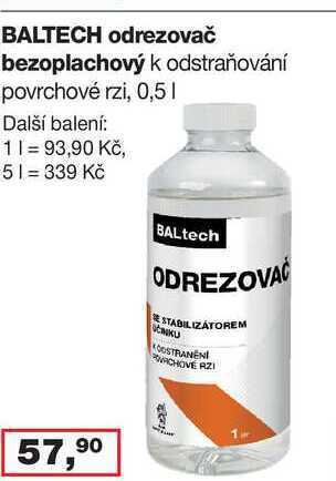 Barvy a laky drogerie Baltech odrezovač bezoplachový k odstraňování povrchové rzi, 0,5l nabídka