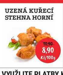 RABBIT řeznictví Uzená kuřecí stehna horní 100g nabídka