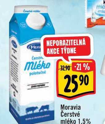 Albert Moravia čerstvé mléko 1,5% 1 l nabídka