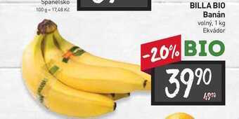 Billa Billa bio banán volný, 1 kg nabídka