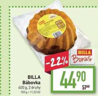 Billa Billa bábovka 400g nabídka