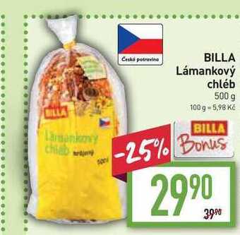 Billa Billa lámankový chléb 500 g nabídka